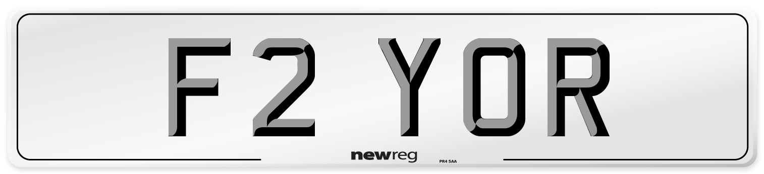 F2 YOR Number Plate from New Reg